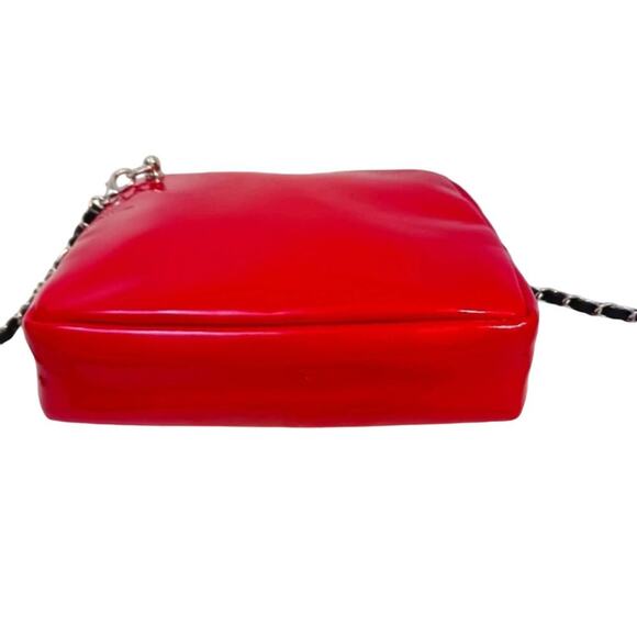 DIOR Crossbody Purse 6.5" Square RED GLOSSY converted Cosmetic bag w GOL… - Picture 9 of 16